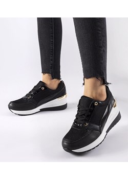 Czarne sneakersy na koturnie Gauvin ze sklepu gemre w kategorii Buty sportowe damskie - zdjęcie 169163277