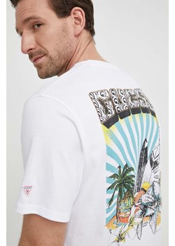 Guess t-shirt bawełniany SURFING męski kolor biały z nadrukiem F4GI07 I3Z14 ze sklepu ANSWEAR.com w kategorii T-shirty męskie - zdjęcie 169164285