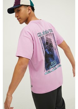 Quiksilver t-shirt bawełniany męski kolor fioletowy z nadrukiem ze sklepu ANSWEAR.com w kategorii T-shirty męskie - zdjęcie 169164295