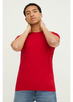 Hollister Co. t-shirt bawełniany męski kolor czerwony gładki ze sklepu ANSWEAR.com w kategorii T-shirty męskie - zdjęcie 169164375