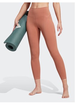 adidas Legginsy Yoga Studio Luxe 7/8 Leggings HR5415 Brązowy ze sklepu MODIVO w kategorii Spodnie damskie - zdjęcie 169189786