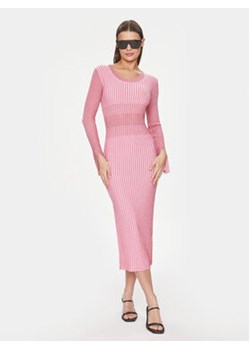 Patrizia Pepe Sukienka dzianinowa 8A1237/K173-X2CJ Różowy Slim Fit ze sklepu MODIVO w kategorii Sukienki - zdjęcie 169189977