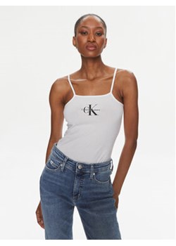 Calvin Klein Jeans Body Monologo J20J223421 Biały Slim Fit ze sklepu MODIVO w kategorii Bluzki damskie - zdjęcie 169204196
