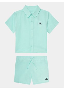 Calvin Klein Jeans Komplet koszula i szorty materiałowe IN0IN00177 Niebieski Regular Fit ze sklepu MODIVO w kategorii Komplety niemowlęce - zdjęcie 169204235