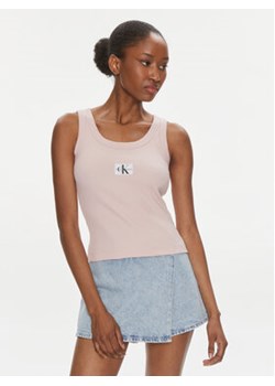 Calvin Klein Jeans Top J20J222566 Różowy Slim Fit ze sklepu MODIVO w kategorii Bluzki damskie - zdjęcie 169204677