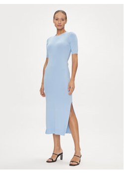 Armani Exchange Sukienka dzianinowa 3DYA1E YMH6Z 15DD Niebieski Regular Fit ze sklepu MODIVO w kategorii Sukienki - zdjęcie 169205116