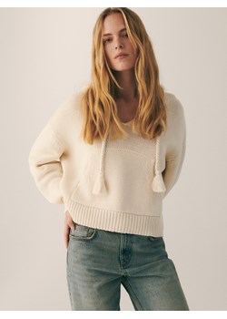 Reserved - Bawełniany sweter - kremowy ze sklepu Reserved w kategorii Swetry damskie - zdjęcie 169206407