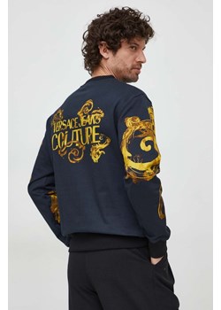 Versace Jeans Couture bluza bawełniana męska kolor granatowy wzorzysta 76GAI3RW FS141 ze sklepu ANSWEAR.com w kategorii Bluzy męskie - zdjęcie 169213385