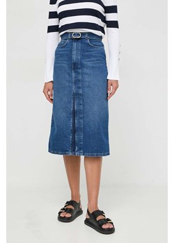 Twinset spódnica jeansowa kolor niebieski midi prosta ze sklepu ANSWEAR.com w kategorii Spódnice - zdjęcie 169213879