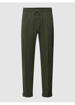Spodnie materiałowe z prostą nogawką i przeszytymi zakładkami w pasie ze sklepu Peek&Cloppenburg  w kategorii Spodnie męskie - zdjęcie 169216819