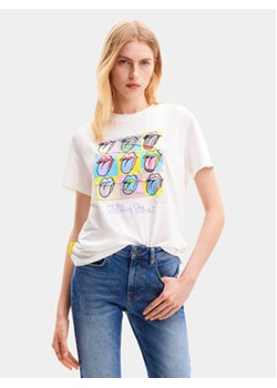 Desigual T-Shirt Rollings 24SWTK49 Biały Regular Fit ze sklepu MODIVO w kategorii Bluzki damskie - zdjęcie 169219589