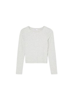 Cropp - Szara bluzka basic - jasny szary ze sklepu Cropp w kategorii Bluzki damskie - zdjęcie 169220705