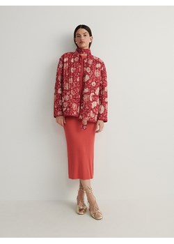 Reserved - Dzianinowa sukienka midi - koralowy ze sklepu Reserved w kategorii Sukienki ciążowe - zdjęcie 169220956