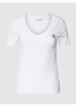 T-shirt z efektem prążkowania ze sklepu Peek&Cloppenburg  w kategorii Bluzki damskie - zdjęcie 169221337