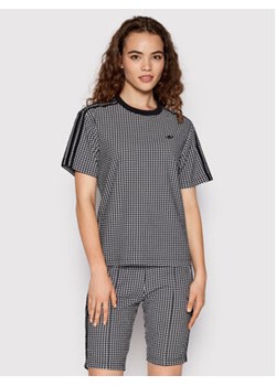 adidas T-Shirt Gingham HB9454 Czarny Regular Fit ze sklepu MODIVO w kategorii Bluzki damskie - zdjęcie 169230356