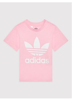 adidas T-Shirt Trefoil HE2188 Różowy Regular Fit ze sklepu MODIVO w kategorii Bluzki dziewczęce - zdjęcie 169230359