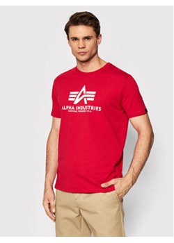 Alpha Industries T-Shirt Basic 100501 Czerwony Regular Fit ze sklepu MODIVO w kategorii T-shirty męskie - zdjęcie 169231238