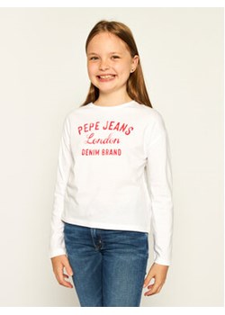 Pepe Jeans Bluzka Ciara PG502378 Biały Regular Fit ze sklepu MODIVO w kategorii Bluzki dziewczęce - zdjęcie 169231317