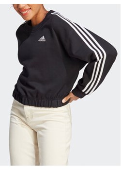 adidas Bluza Essentials 3-Stripes Crop Sweatshirt HR4926 Czarny Loose Fit ze sklepu MODIVO w kategorii Bluzy damskie - zdjęcie 169232619