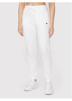 Champion Spodnie dresowe Logo 115486 Biały Regular Fit ze sklepu MODIVO w kategorii Spodnie damskie - zdjęcie 169233019