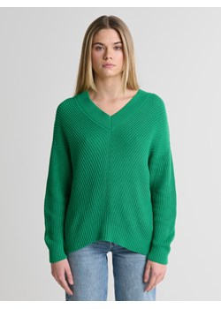 Sweter damski z wiskozy z dekoltem v-neck zielony Cyntiana 301 ze sklepu Big Star w kategorii Swetry damskie - zdjęcie 169233118