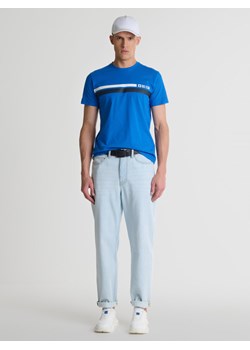 Koszulka męska z nadrukiem na piersi niebieska Eskiletter 401 ze sklepu Big Star w kategorii T-shirty męskie - zdjęcie 169233129