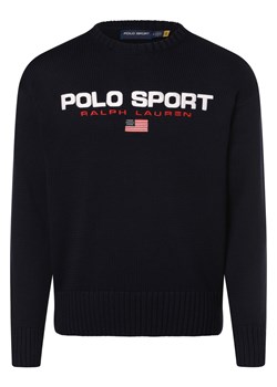 Polo Sport Męski sweter Mężczyźni Bawełna granatowy jednolity ze sklepu vangraaf w kategorii Swetry męskie - zdjęcie 169233575