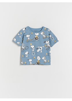 Reserved - T-shirt oversize Snoopy - niebieski ze sklepu Reserved w kategorii Koszulki niemowlęce - zdjęcie 169235305