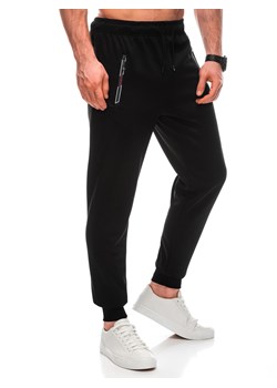 Spodnie męskie dresowe 1459P - czarne ze sklepu Edoti w kategorii Spodnie męskie - zdjęcie 169237989
