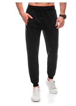 Spodnie męskie dresowe 1460P - czarne ze sklepu Edoti w kategorii Spodnie męskie - zdjęcie 169238007