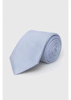 BOSS krawat jedwabny kolor niebieski ze sklepu ANSWEAR.com w kategorii Krawaty - zdjęcie 169238777
