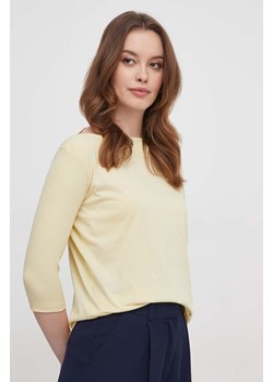 Sisley t-shirt damski kolor żółty ze sklepu ANSWEAR.com w kategorii Bluzki damskie - zdjęcie 169238985
