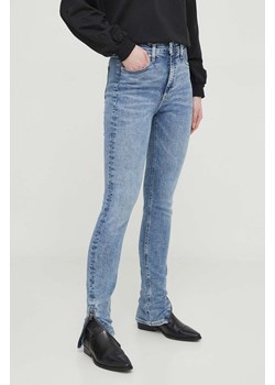 Calvin Klein Jeans jeansy damskie kolor niebieski ze sklepu ANSWEAR.com w kategorii Jeansy damskie - zdjęcie 169243415