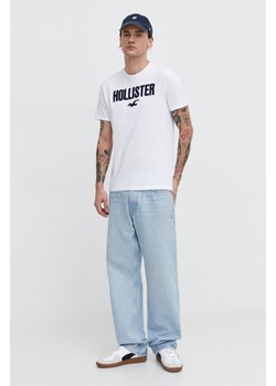 Hollister Co. t-shirt bawełniany 5-pack męski kolor biały z aplikacją ze sklepu ANSWEAR.com w kategorii T-shirty męskie - zdjęcie 169243707