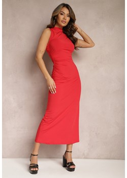 Czerwona Marszczona Sukienka Maxi o Dopasowanym Kroju Seriethil ze sklepu Renee odzież w kategorii Sukienki - zdjęcie 169245357