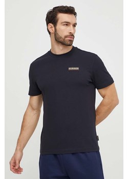 Napapijri t-shirt bawełniany S-Iaato męski kolor czarny z aplikacją NP0A4HFZ0411 ze sklepu PRM w kategorii T-shirty męskie - zdjęcie 169246929