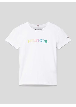 T-shirt z nadrukiem z logo model ‘MONOTYPE’ ze sklepu Peek&Cloppenburg  w kategorii Bluzki dziewczęce - zdjęcie 169247149