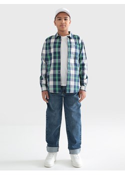 Koszula chłopięca bawełniana w kratę zielona Edwin 301 ze sklepu Big Star w kategorii Koszule chłopięce - zdjęcie 169249559