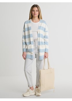 Sweter kardigan damski w niebiesko-białe pasy z kieszeniami Marilla 400 ze sklepu Big Star w kategorii Swetry damskie - zdjęcie 169249579