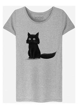 WOOOP Koszulka &quot;Sitting Cat&quot; w kolorze szarym ze sklepu Limango Polska w kategorii Bluzki damskie - zdjęcie 169252818
