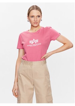 Alpha Industries T-Shirt New Basic 196051 Różowy Regular Fit ze sklepu MODIVO w kategorii Bluzki damskie - zdjęcie 169253289