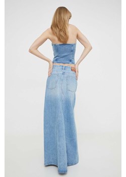 Diesel spódnica jeansowa DE-PAGO GONNA kolor niebieski maxi prosta ze sklepu ANSWEAR.com w kategorii Spódnice - zdjęcie 169253349