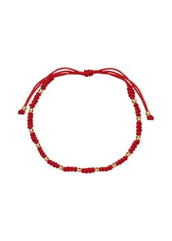 Bransoletka złota na czerwonym sznurku - kulki - Hippie ze sklepu YES.pl w kategorii Bransoletki - zdjęcie 169254285