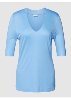 T-shirt z wiskozy z dekoltem w serek ze sklepu Peek&Cloppenburg  w kategorii Bluzki damskie - zdjęcie 169255625