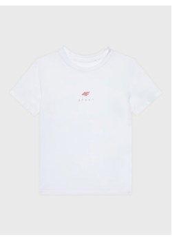 4F Koszulka techniczna HJZ22-JTSDF001 Biały Regular Fit ze sklepu MODIVO w kategorii T-shirty chłopięce - zdjęcie 169283565