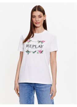 Replay T-Shirt W3232N.000.23188P Biały Regular Fit ze sklepu MODIVO w kategorii Bluzki damskie - zdjęcie 169283749