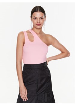 Remain Top Ribbed Jersey RM2216 Różowy Slim Fit ze sklepu MODIVO w kategorii Bluzki damskie - zdjęcie 169285927