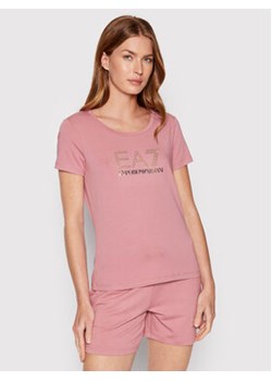 EA7 Emporio Armani T-Shirt 3LTT23 TJDQZ 1413 Różowy Regular Fit ze sklepu MODIVO w kategorii Bluzki damskie - zdjęcie 169287379