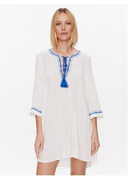 TWINSET Sukienka letnia 231LM2TAA Biały Regular Fit ze sklepu MODIVO w kategorii Sukienki - zdjęcie 169288469