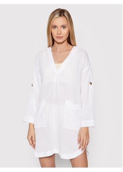 Seafolly Sukienka plażowa Essential 54020-CU Biały Relaxed Fit ze sklepu MODIVO w kategorii Odzież plażowa - zdjęcie 169289215